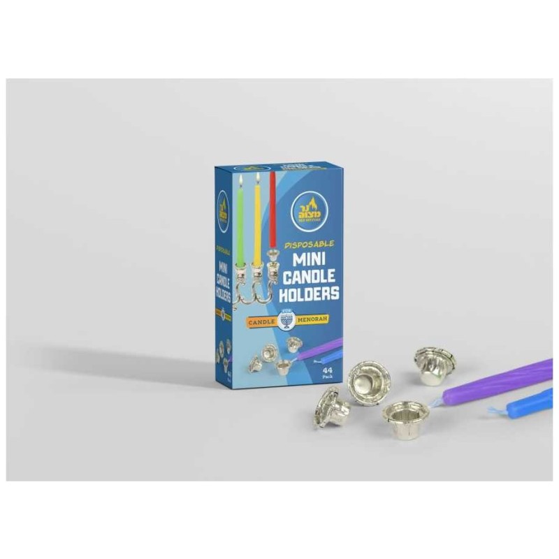 Mini supports jetables en aluminium pour Chanukah Cand | Hanoukka | judaïque