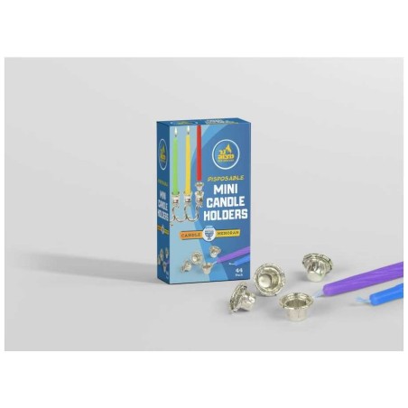 Mini supports jetables en aluminium pour Chanukah Cand | Hanoukka | judaïque