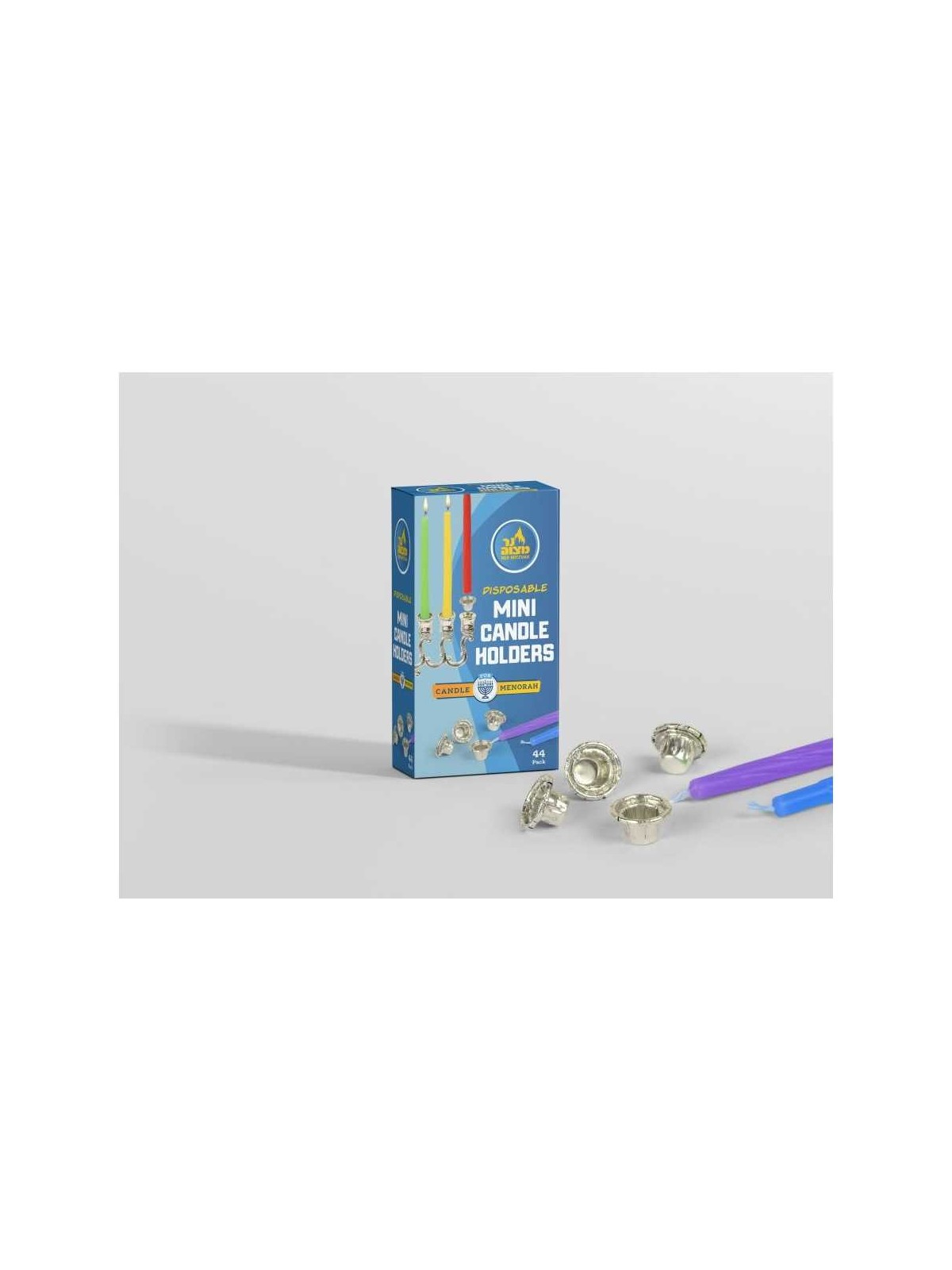 Mini supports jetables en aluminium pour Chanukah Cand | Hanoukka | judaïque