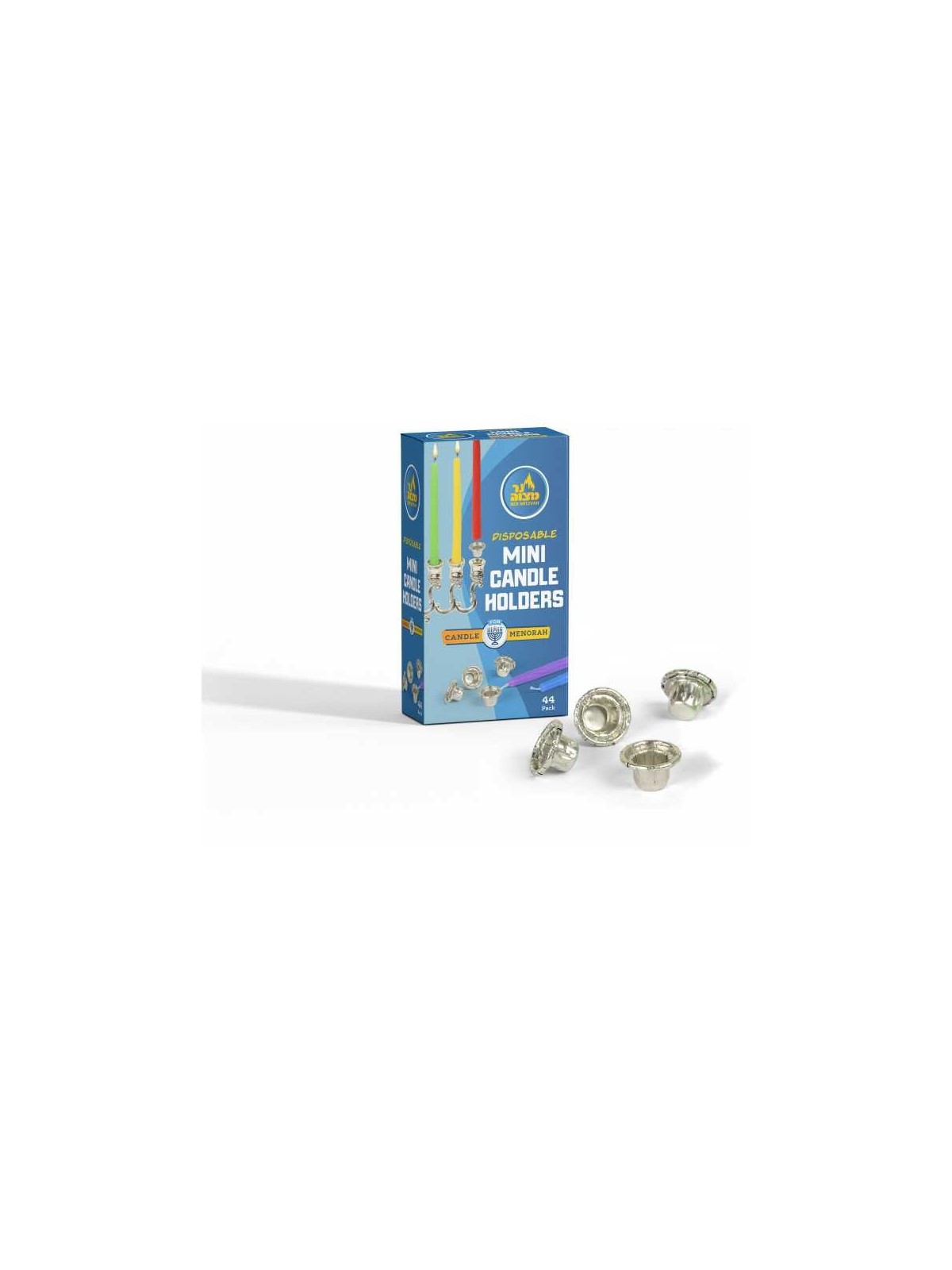 Mini supports jetables en aluminium pour Chanukah Cand | Hanoukka | judaïque