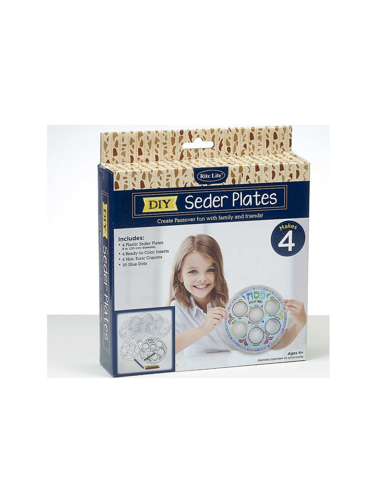 Décorez votre assiette de Seder, lot de 4 | Pâque | Judaïca