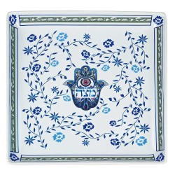 Porcelain Matzah Plate Oriental Design | Passover | Judaica