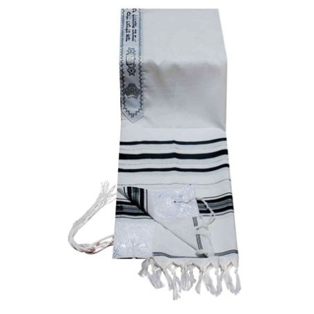 Acrylic (Imitation Wool) Tallit Prayer Shawl in Bl | Tallit/Tallis | J