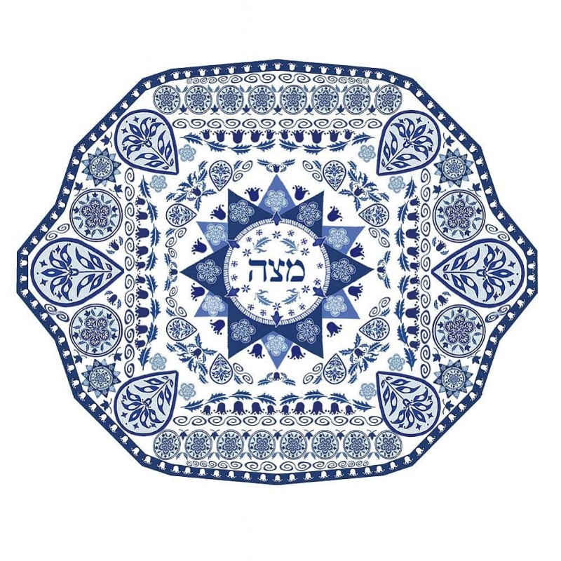 Porcelain Matzah Plate Renaissance Design | Passover | Judaica