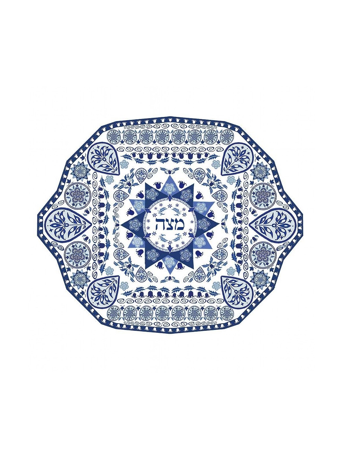 Porcelain Matzah Plate Renaissance Design | Passover | Judaica