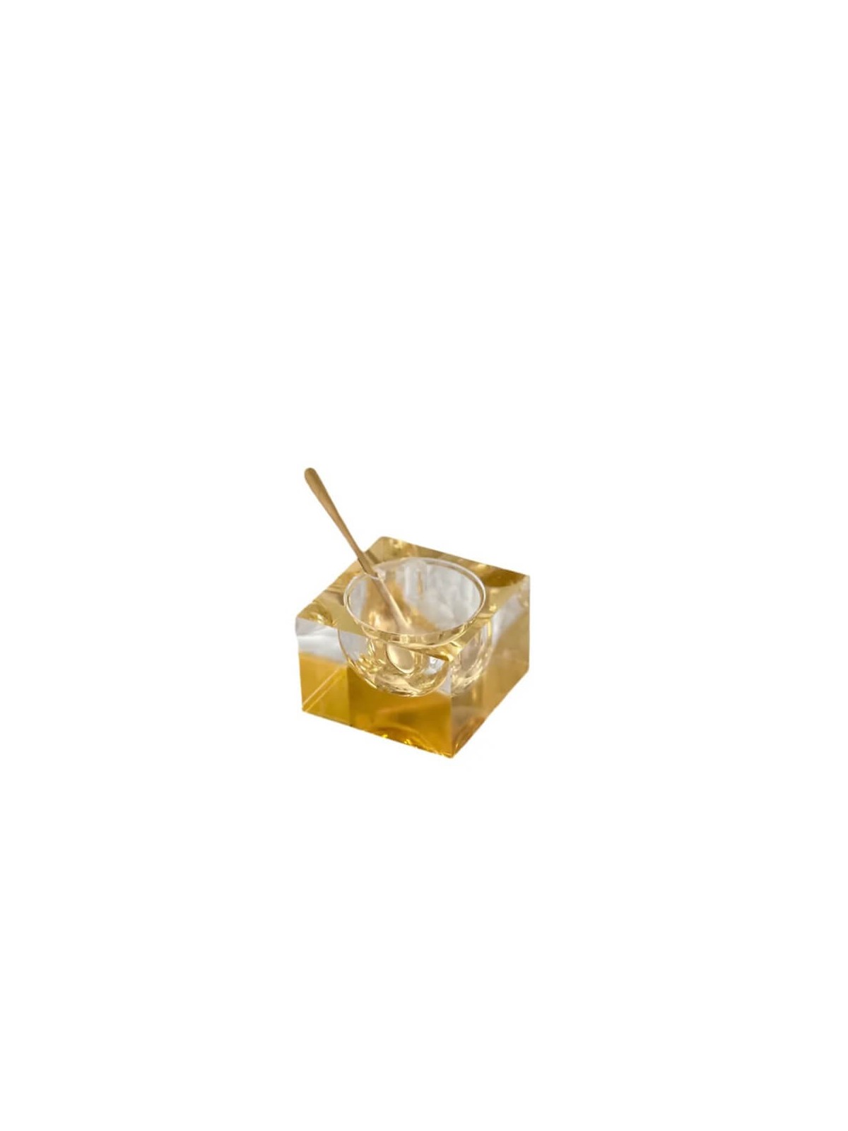 Square Honey Dish with Gold Mirror Design | Rosh Hashanah | Judaica