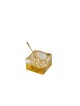 Square Honey Dish with Gold Mirror Design | Rosh Hashanah | Judaica