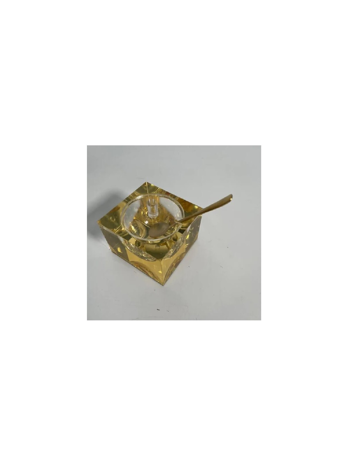Square Honey Dish with Gold Mirror Design | Rosh Hashanah | Judaica