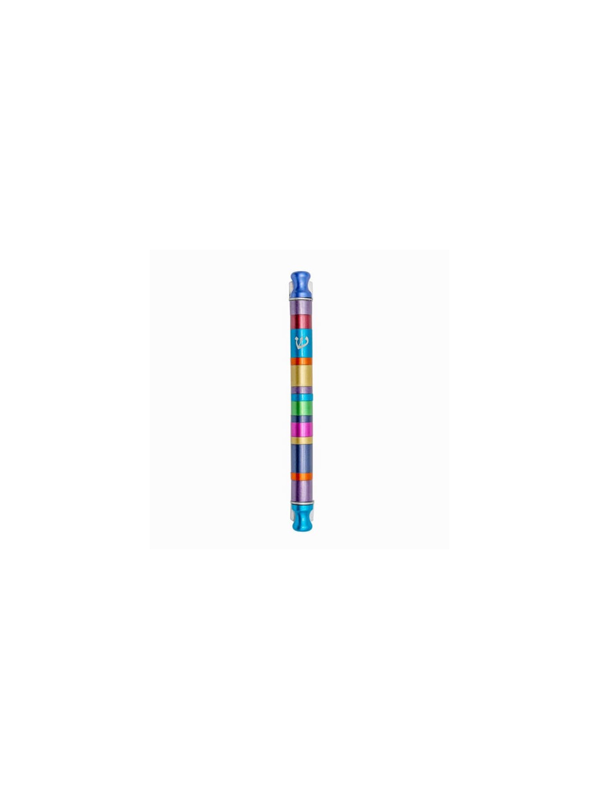 Cylinder Striped Mezuzah Case 12cm - Multicolor | Mezuzahs | Judaica