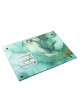 Teal Marble Design Challah Board With Silver Metal | Challah Boards |