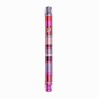 Cylinder Striped Mezuzah Case 12cm - Maroon | Mezuzahs | Judaica