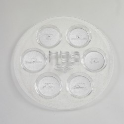 Clear Plastic Seder Plate With Glitter | Passover | Judaica