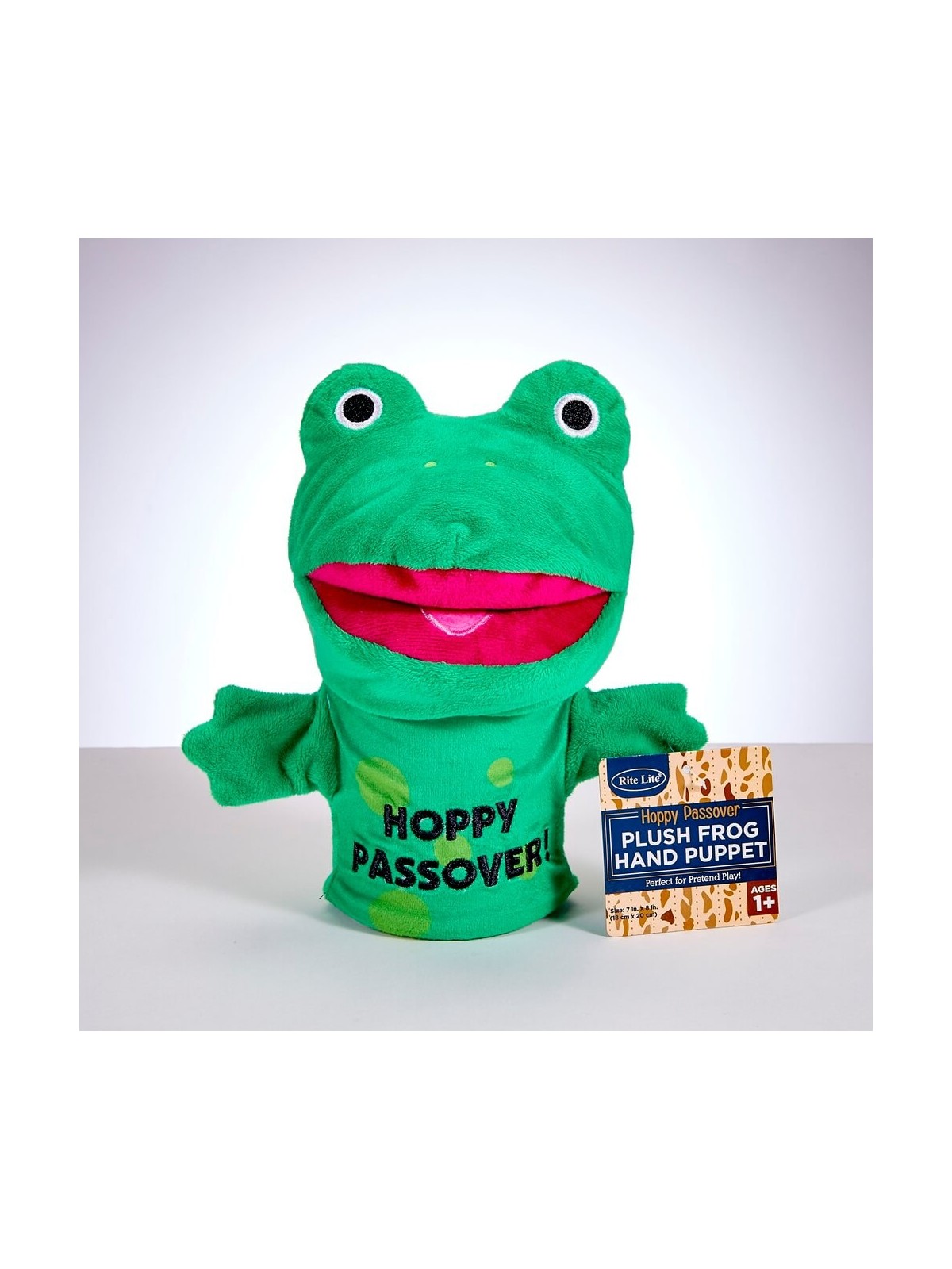 Marionnette à main grenouille de Pâque en peluche | Pâque | Judaïca