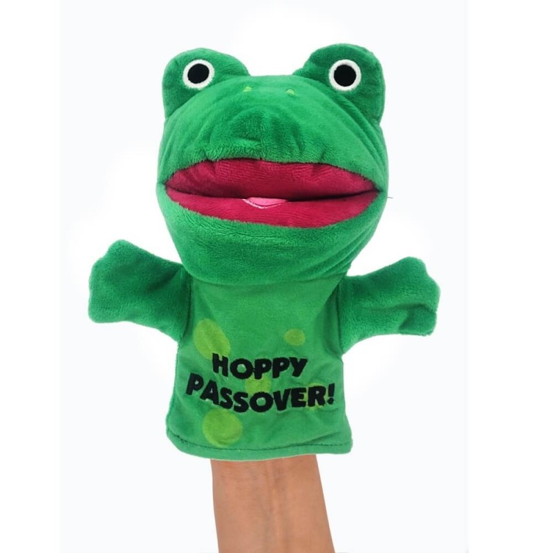 Marionnette à main grenouille de Pâque en peluche | Pâque | Judaïca