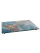 Tableau Challah design en marbre bleu/marron avec or M | Planches Challah |