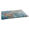Blue/Brown Marble Design Challah Board With Gold M | Challah Boards |