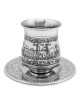 Ensemble de tasses de Kiddouch en acier inoxydable de Jérusalem | Coupes de Kiddouch | Judaïca