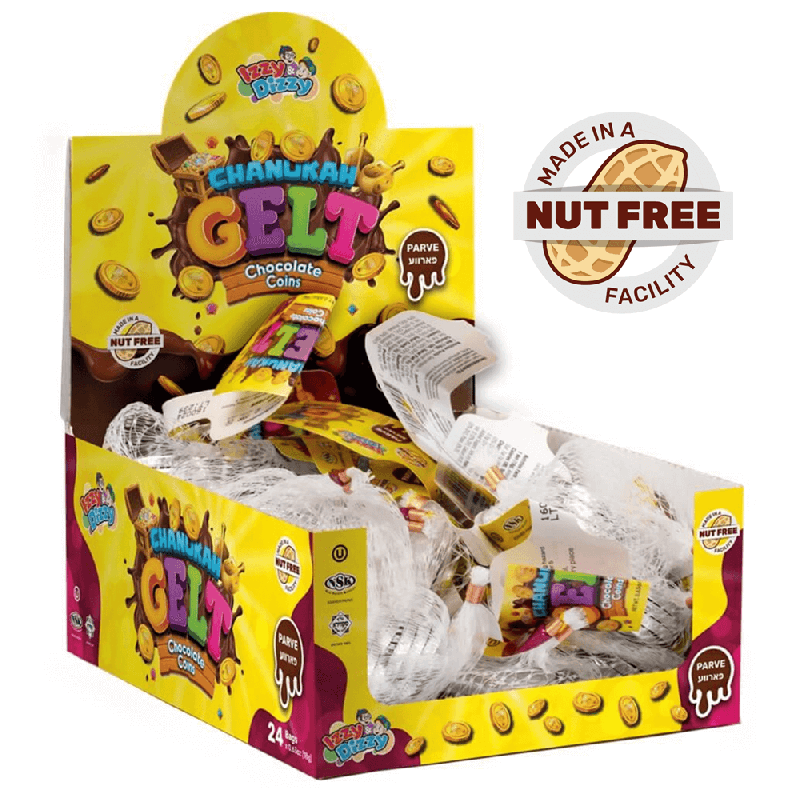 Pièces de chocolat Chanukah Gelt sans noix Pareve - Bo | Hanoukka | judaïque