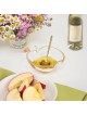 Plat de miel en verre en forme de pomme avec cuillère | Roch Hachana | Judaïca