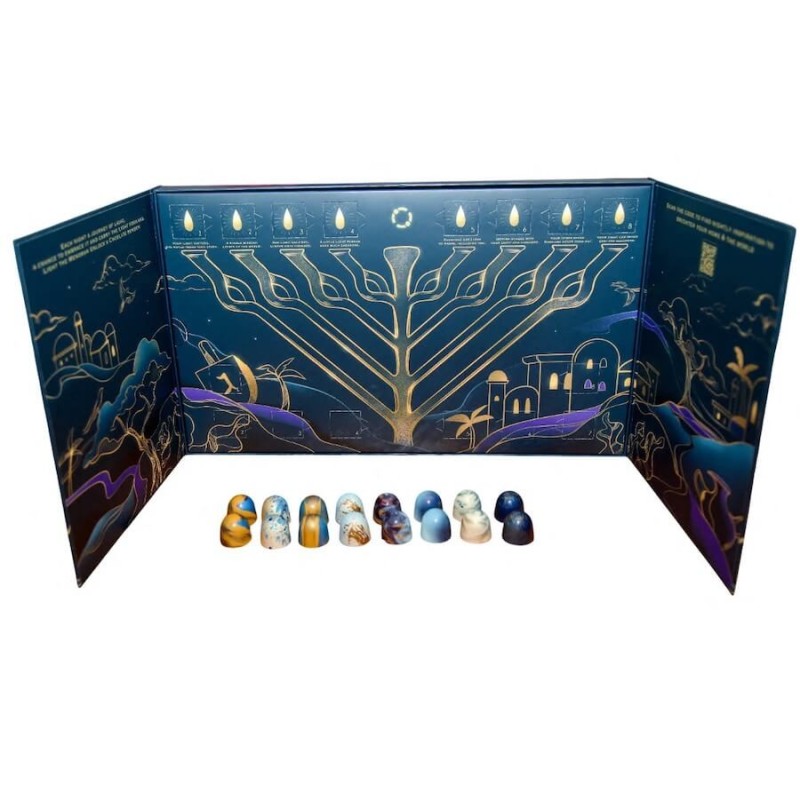 DeLamie Chocolate Menorah Advent Calendar (16 pcs) | Hanukkah | Judaic