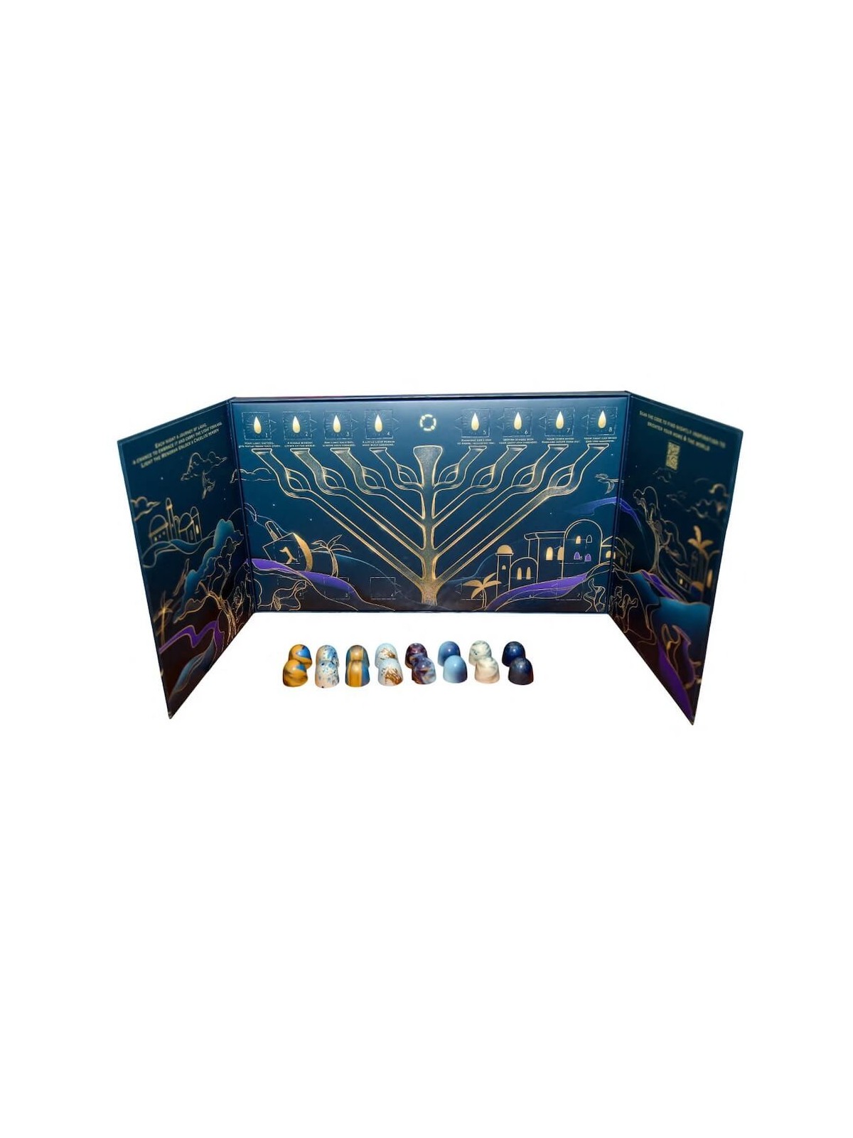 Calendrier de l'Avent Menorah au chocolat DeLamie (16 pièces) | Hanoukka | judaïque