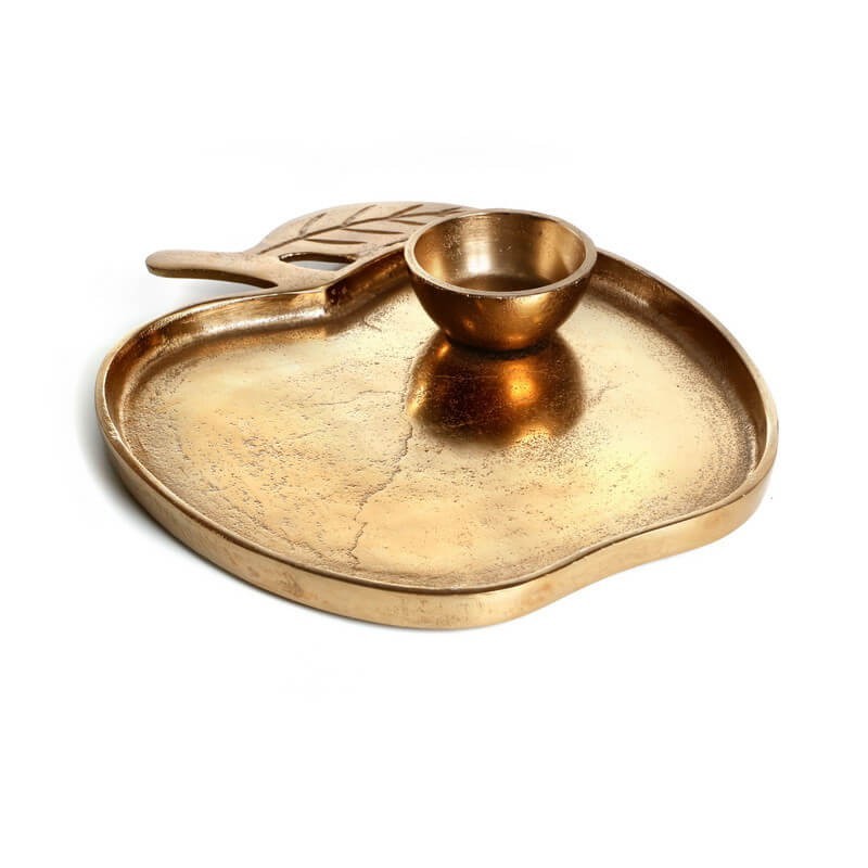 Copper Metal Apple Tray/Honey Dish | Rosh Hashanah | Judaica
