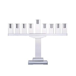 Crystal Menorah Symmetrical - Clear | Hanukkah | Judaica