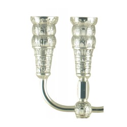 Seven Branch Menorah with Jerusalem Images Silve... | 7 Branch Menorah