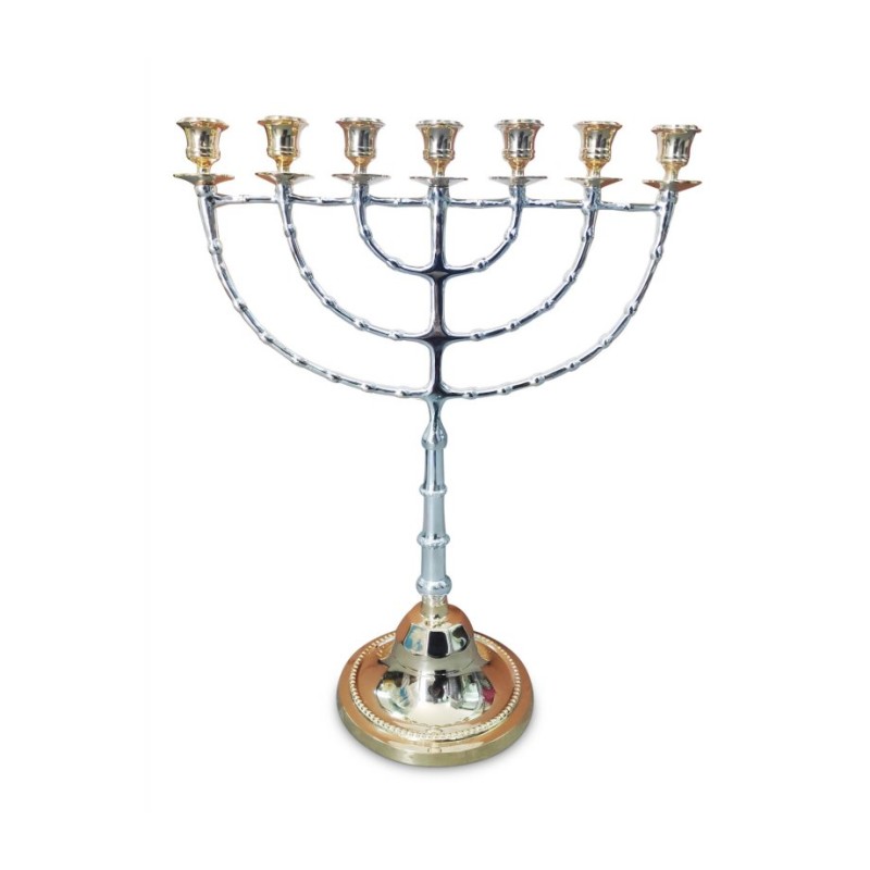 חנוכיה גדולה שבעת קנים קישוטי חרוזים סי... | חנוכיית סניף 7