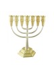 Two Tone Silver and Gold 7 Branch Menorah Jerusa... | 7 Branch Menorah