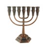 Seven Branch Menorah with Jerusalem Images Bronz... | 7 Branch Menorah
