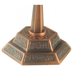 Seven Branch Menorah with Jerusalem Images Bronz... | 7 Branch Menorah