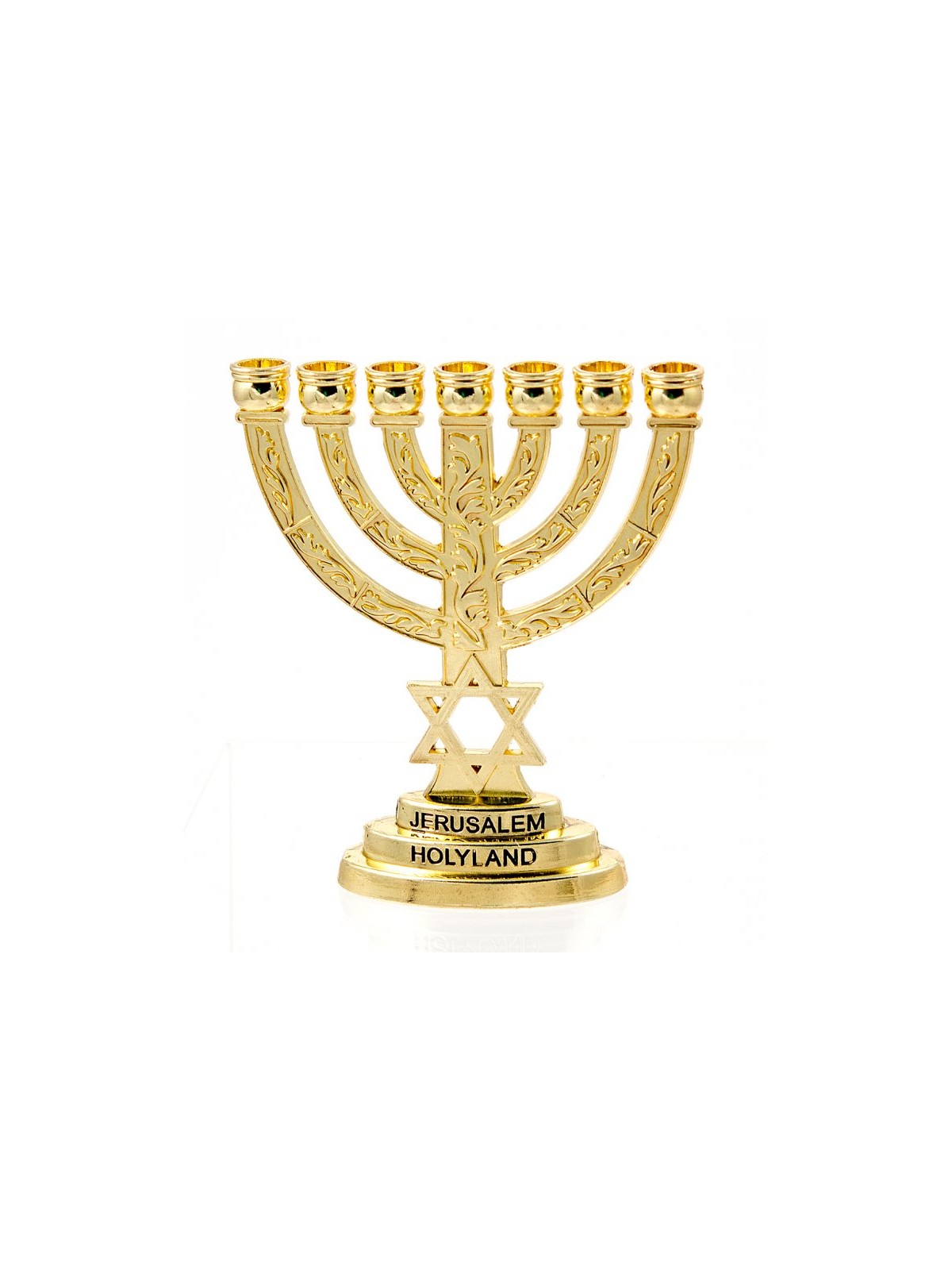 חנוכייה קטנה דקורטיבית 7 סניפים עם כוכב ד... | חנוכיית סניף 7