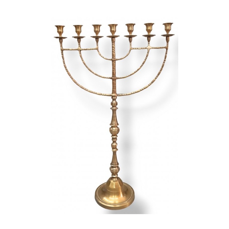 Giant Sized Seven Branch Gold Menorah with Antiq... | 7 Branch Menorah