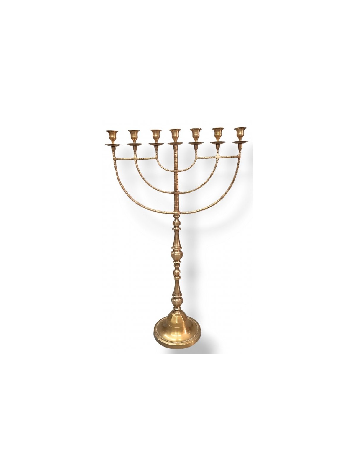 Giant Sized Seven Branch Gold Menorah with Antiq... | 7 Branch Menorah