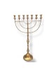 Giant Sized Seven Branch Gold Menorah with Antiq... | 7 Branch Menorah
