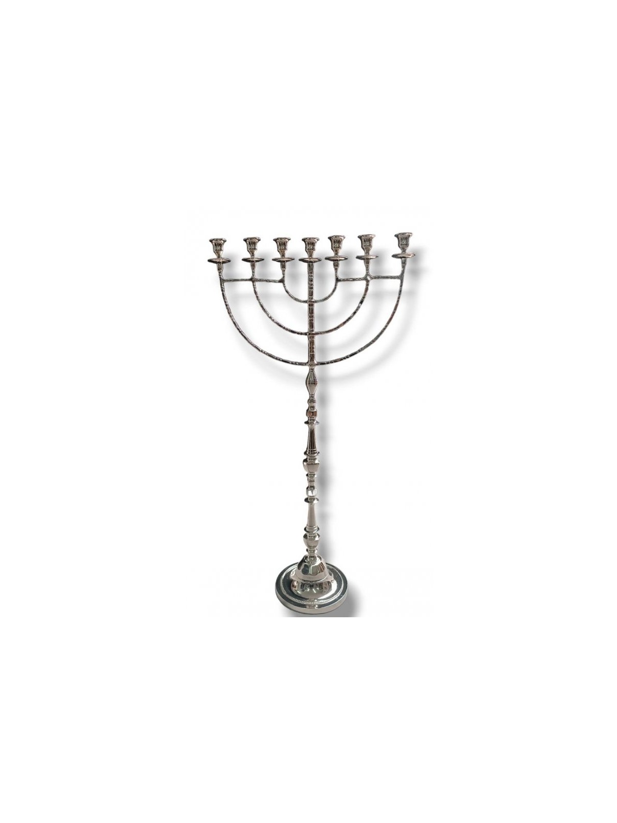 Menorah géante à 7 branches, tige mince avec C... | Menorah à 7 branches