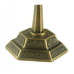 Seven Branch Menorah with Jerusalem Images Coppe... | 7 Branch Menorah