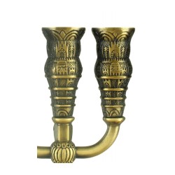 Seven Branch Menorah with Jerusalem Images Coppe... | 7 Branch Menorah