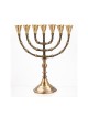 Seven Branch Menorah Dark Gold Brass with Antiqu... | 7 Branch Menorah