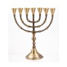 Seven Branch Menorah Dark Gold Brass with Antiqu... | 7 Branch Menorah