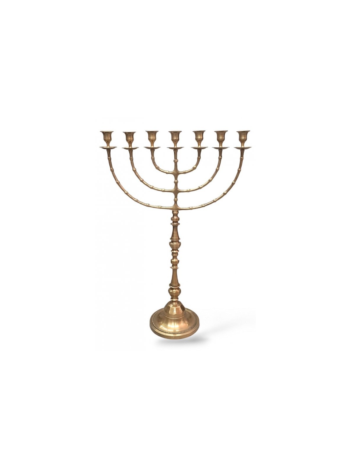 Extra Large Seven Branch Gold Menorah on Stem An... | 7 Branch Menorah