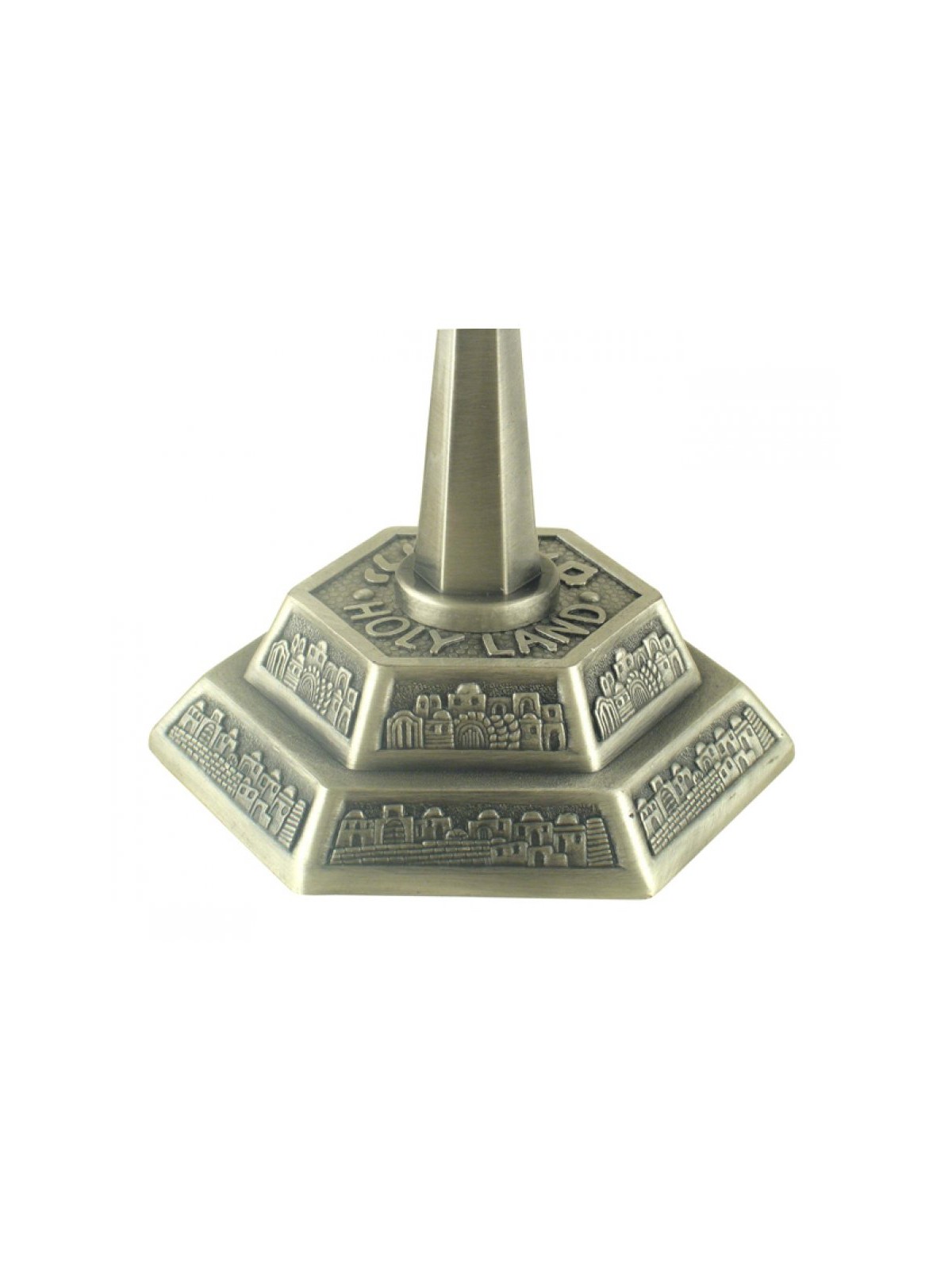 Seven Branch Menorah with Jerusalem Images Pewte... | 7 Branch Menorah