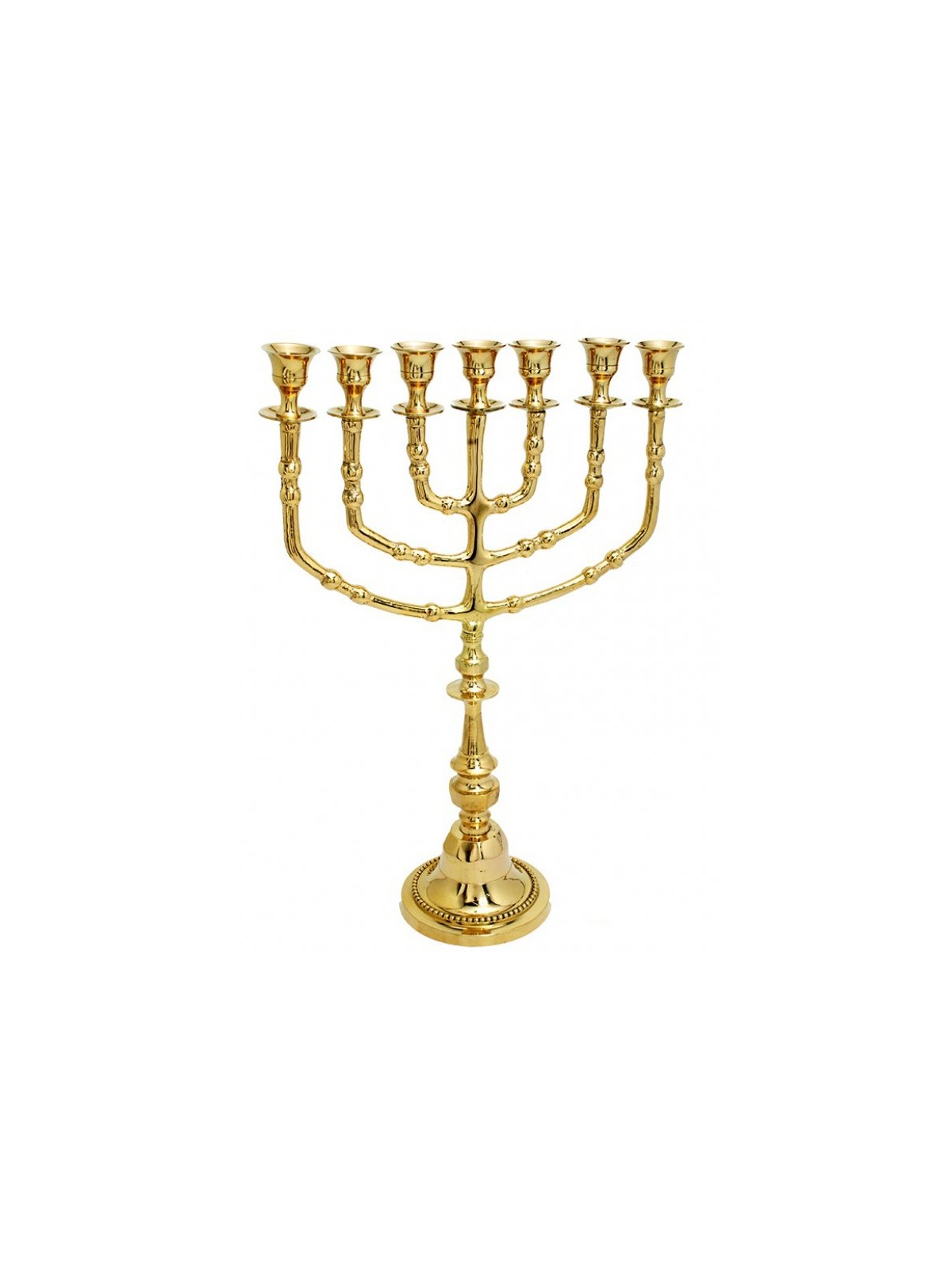 7 Branch Menorah Decorative Gold Colored Brass 15 | 7 Branch Menorah