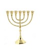 Seven Branch Menorah Gleaming Gold Brass in Clas... | 7 Branch Menorah