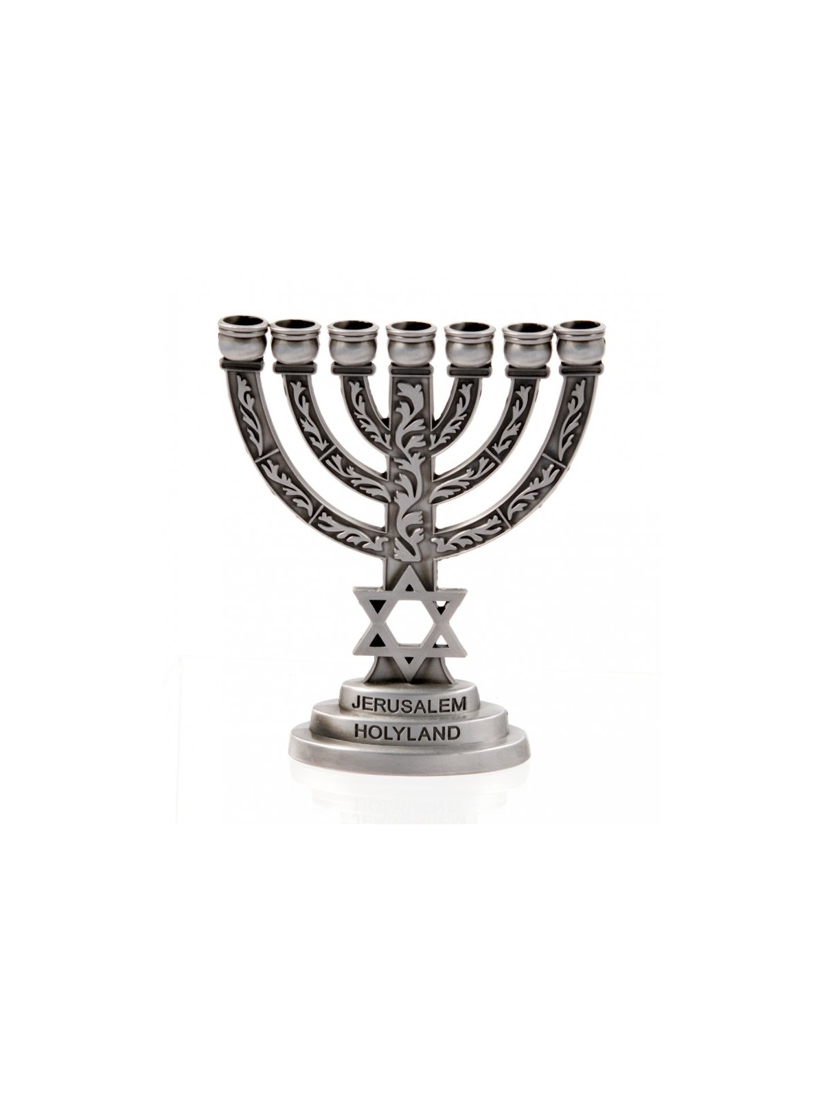 Small Seven Branch Menorah with Star of David Br... | 7 Branch Menorah