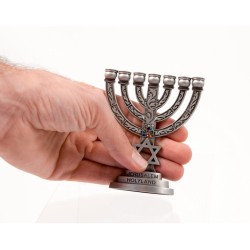 Small Seven Branch Menorah with Star of David Br... | 7 Branch Menorah