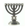 Pewter Star of David Seven Branch Menorah | 7 Branch Menorah
