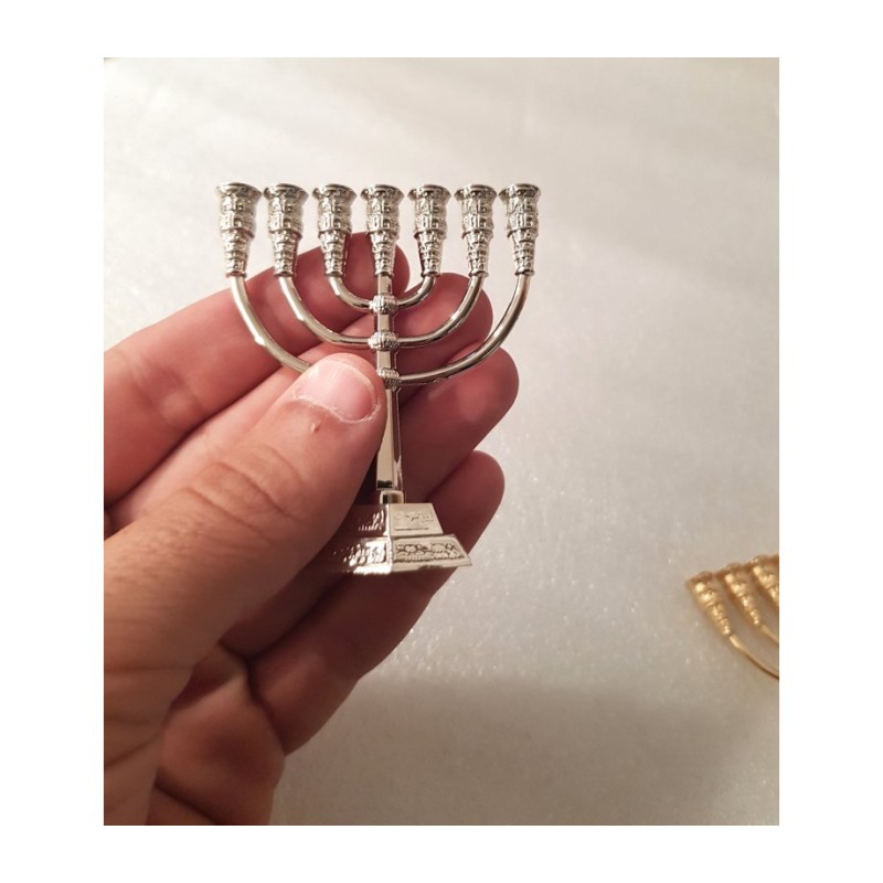 Menorah miniature à 7 branches pour la décoration... | Mini Menorah Décorative