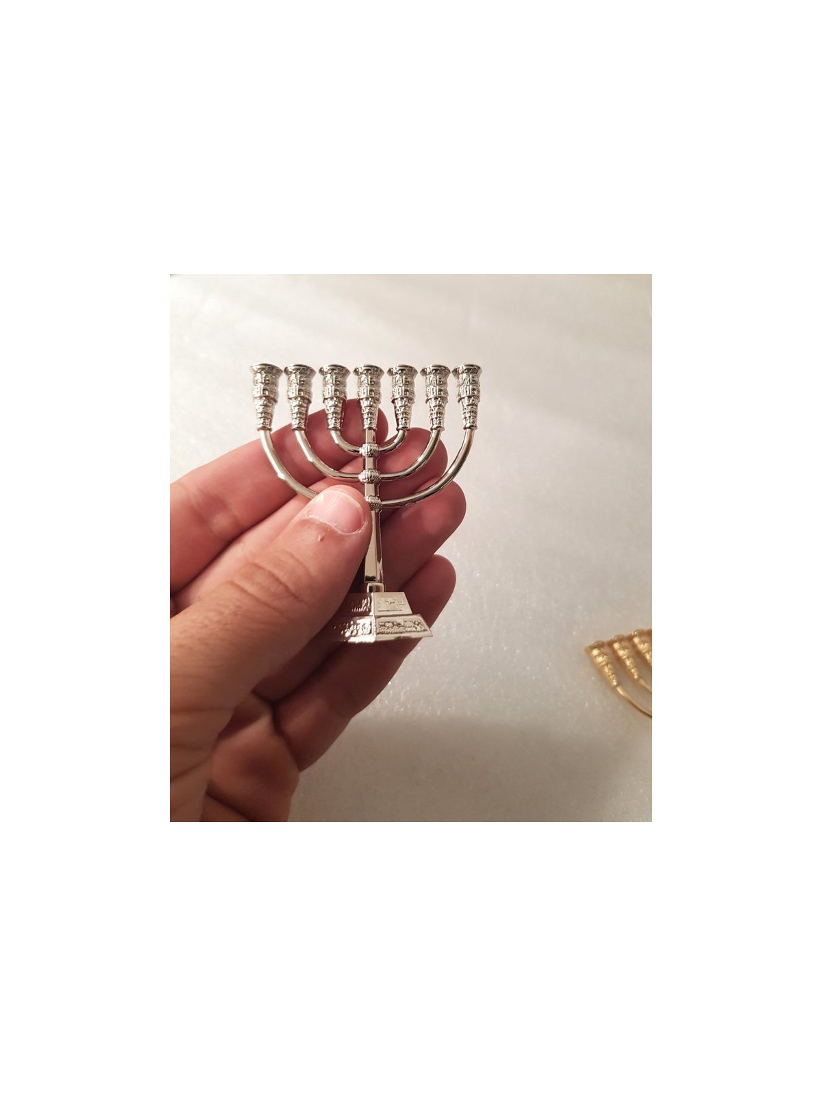 Menorah miniature à 7 branches pour la décoration... | Mini Menorah Décorative